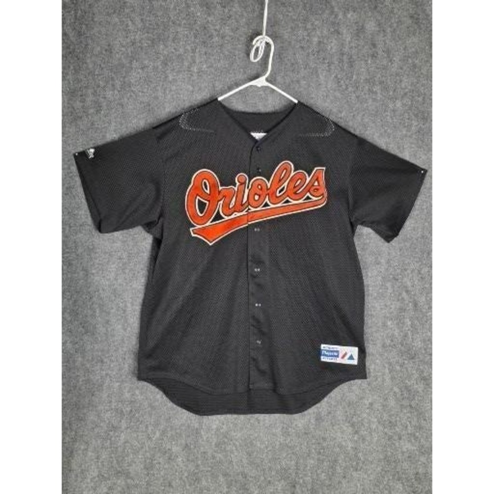 Majestic Jersey XXL Black Baltimore Orioles Mesh Baseball MLB Made in USA VTG